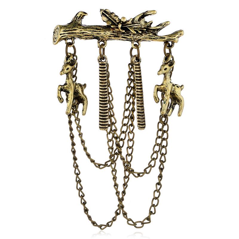 Retro European-American Deer Horse Brooch Pin Pendant