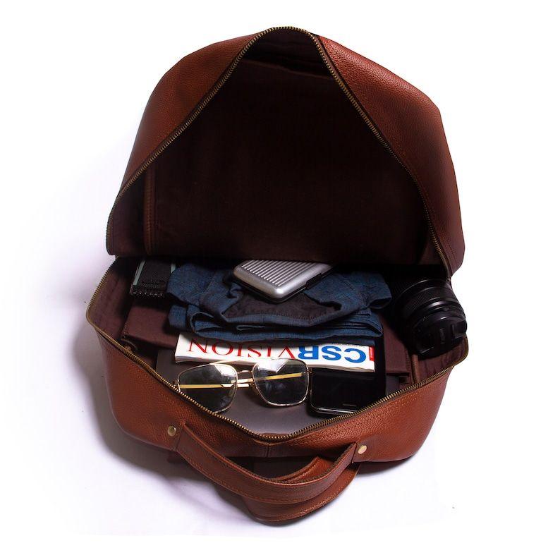 Handmade Leather Laptop Backpack: Personalized Travel Rucksack