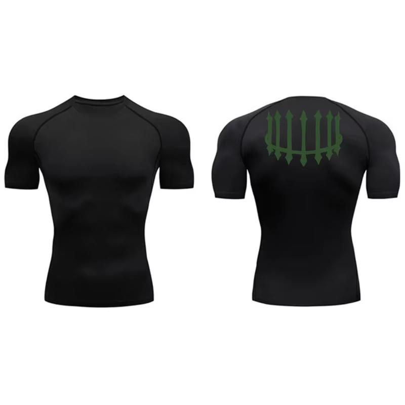 Graphic Print Men's Compression Shirt Quick Dry | Gym Workout Running Fitness Baselayer Top RL000483