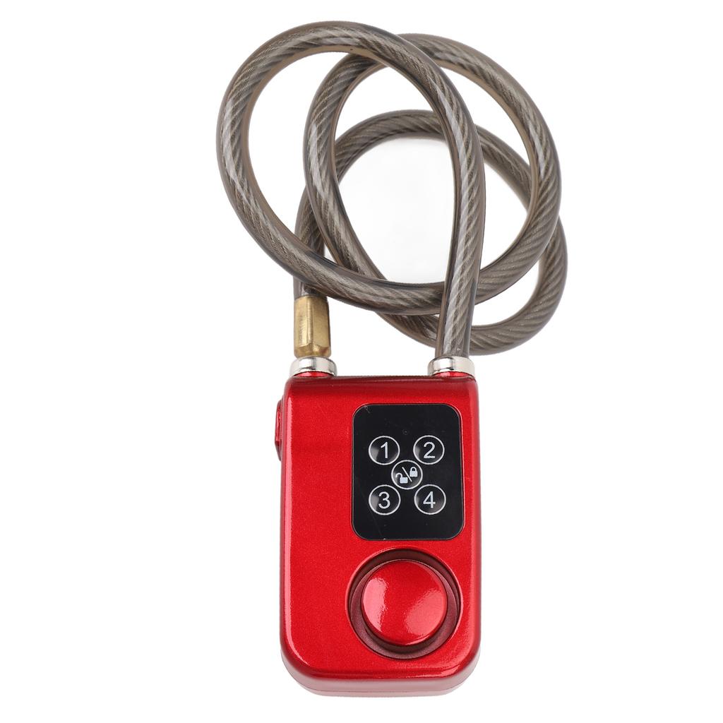 Anti Theft Chain Lock with High Volume Vibration Alarm Keyless Water Resistant Motorcycle Digital Password Security