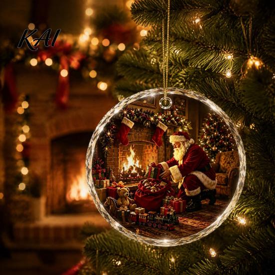 Holiday Keepsake for Family Christmas Landscape Scene Acrylic Ornament Tree Decor, Decorative Hanging Party And Seasonal Home Decorations Special