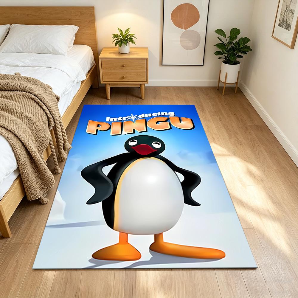 Pingu Arctic Adventure Washable Door Mat Compact Foldable Construction Stain-resistant Surface Office & Lounge Rug Minimalist Modern Style