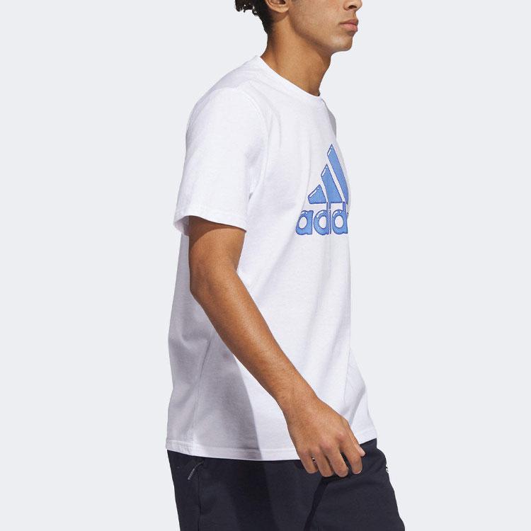 Adidas Logo Pen Fill Sportswear Short Sleeve T-Shirt Men Tops White HS2512