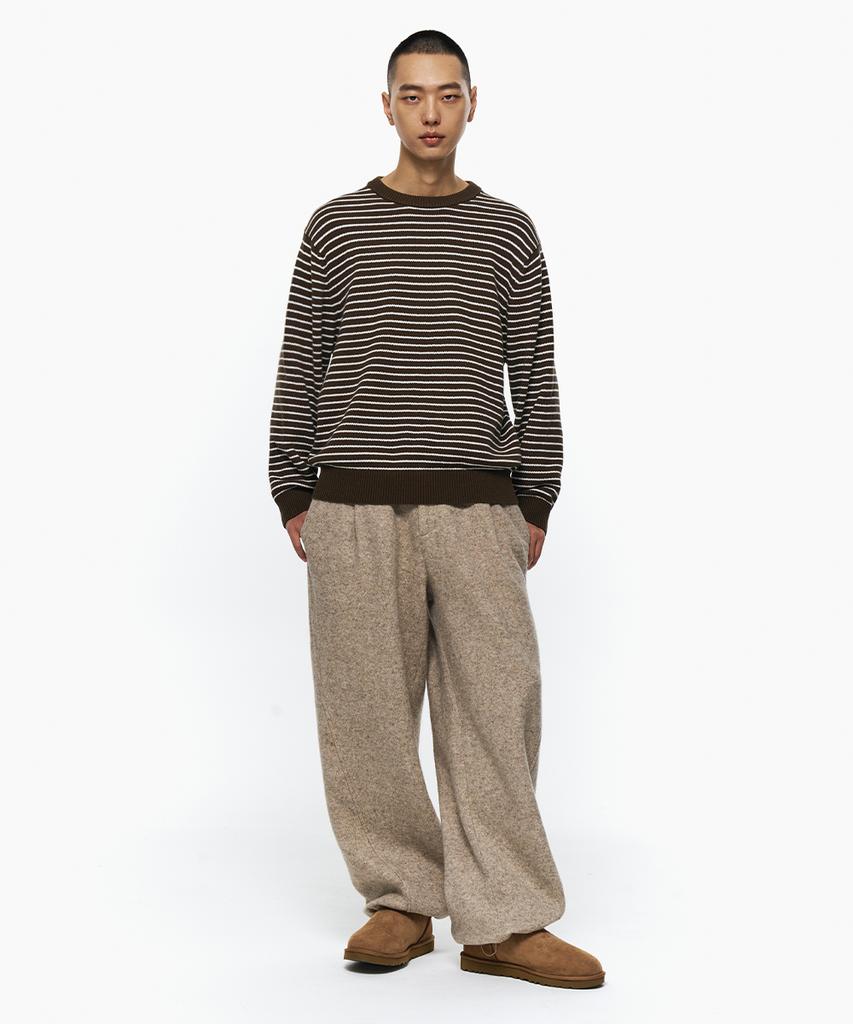 INTEMPOMOOD Note Stripe Round Knit: 3 Colors