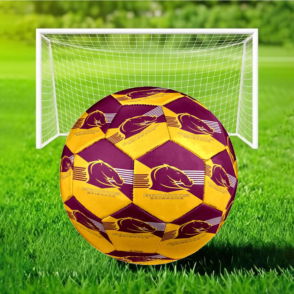 Brisbane Broncos Soccer Ball Size 5 Soccer Ball, Machine-stitched, Durable, Suitable for Training and Matches Fan Gift
