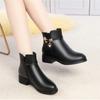 Comfort Casual Women's Shoes Leathe Outdoor Cotton Flat Shoe Fashion Antislip Snow Boot  2024 Winter Ladies Velvet Leather Boots