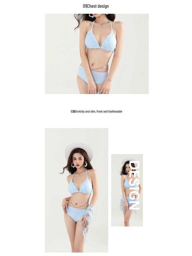 2025 New Hot Girl Style Sexy Three-Piece Bikini Swimsuit