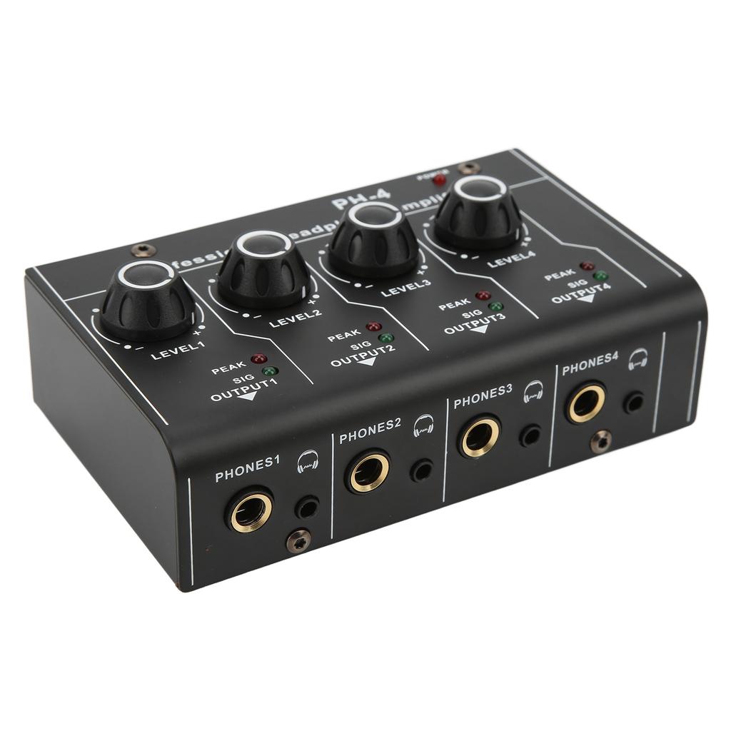 Headphone Amplifier Splitter 4 Channel Stereo Output RCA Input Mini Switcher