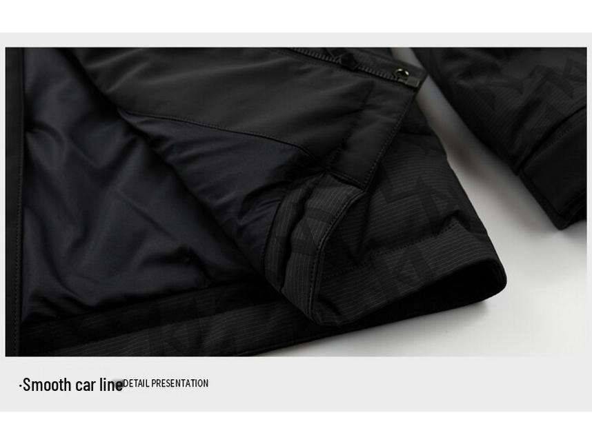 Herren Winter 2025 Kapuzen-Kurzmantel mit Patchwork-Design, gefüllt mit dicker, warmer Entendaune (nicht abnehmbar)