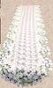 Vivienne Crystal Margaret Series Embroidered Table 30 x 183 Ivory WK1002L6 Runner, cm, & Green,