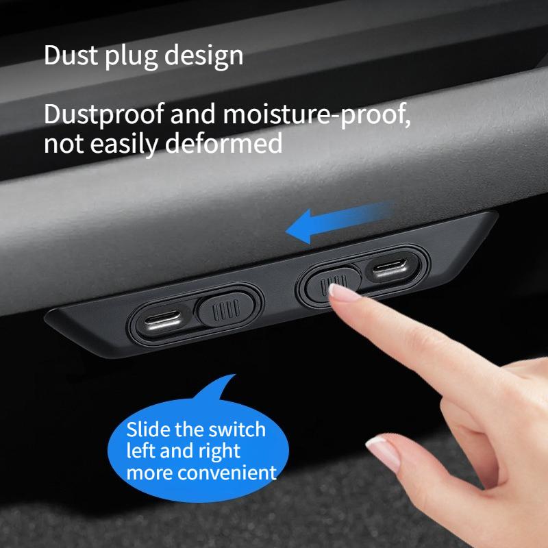 For Tesla Model 3 Y Juniper 2025 Rear Air Outlet USB Charging Dustproof Protector Anti-blocking Backseat Outlet Car Accessories
