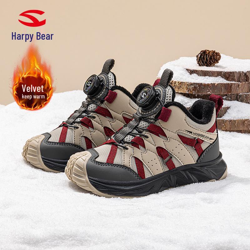 

Happy Bear Boys Winter Plush Lined Two-Layer Cotton Warm Sports Shoes 31 червоний/коричневий