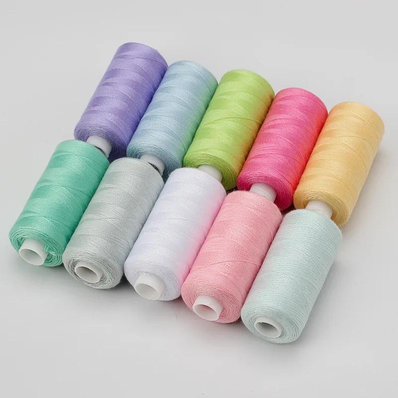 10 Rollen/Set Polyester 402 Nähgarn für manuelle und maschinelle Verwendung, 400 Yards, DIY