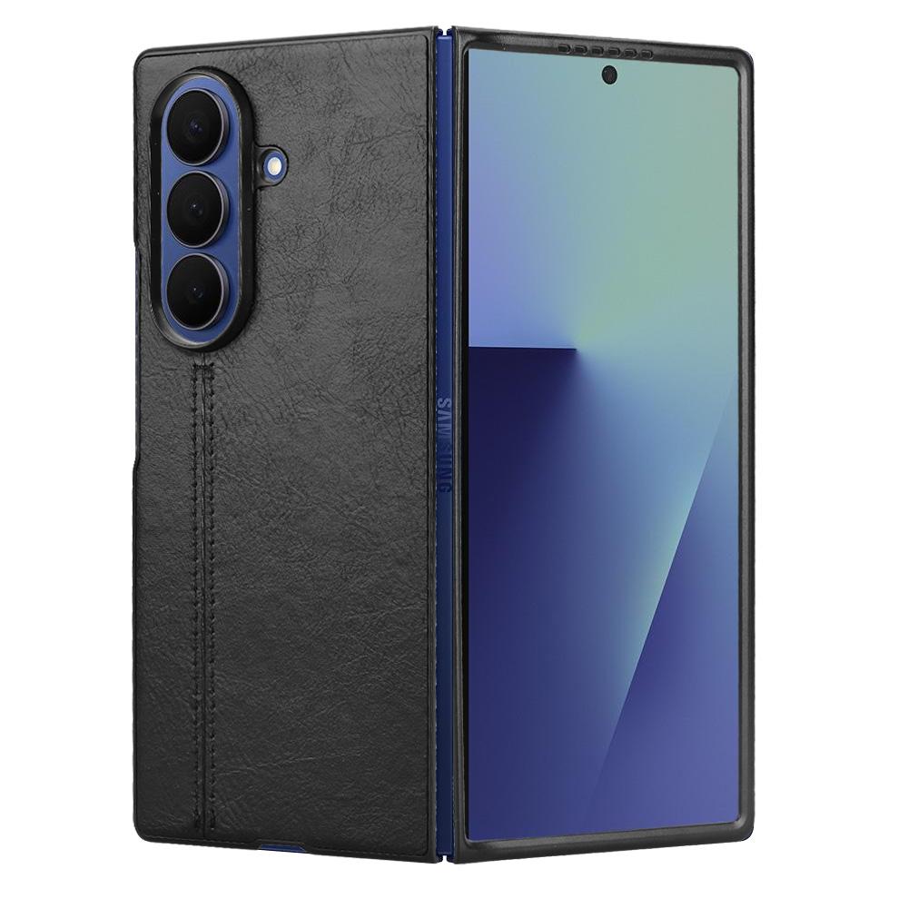 For Samsung Galaxy Z Fold7 5G Case Stitching Line PU Leather Coated PC Phone Cover