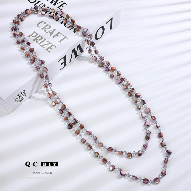 Premium Multi-Layer Shell Pendant Long Necklace Women'S Bohemian Autumn And Winter Sweater Chain