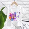 KPop Demon Hunters Child Pullover T-Shirt Cartoon Figure A-Z Letters Short-sleeve Summer Shirt Girl Cotton Casual Loose Clothing