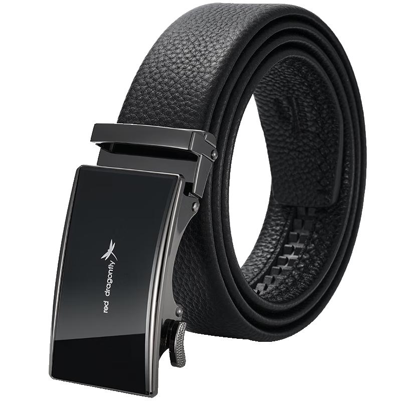 RED DRAGONFLY Men's First-Layer Cowhide Automatic Buckle Belt