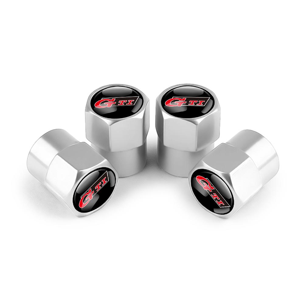 T264PCS Metal Car Wheel Tire Valve Caps Stem Cover Car Accessories For Volkswagen GTI Polo Golf Passat Scirocco Jetta Touareg RLINE
