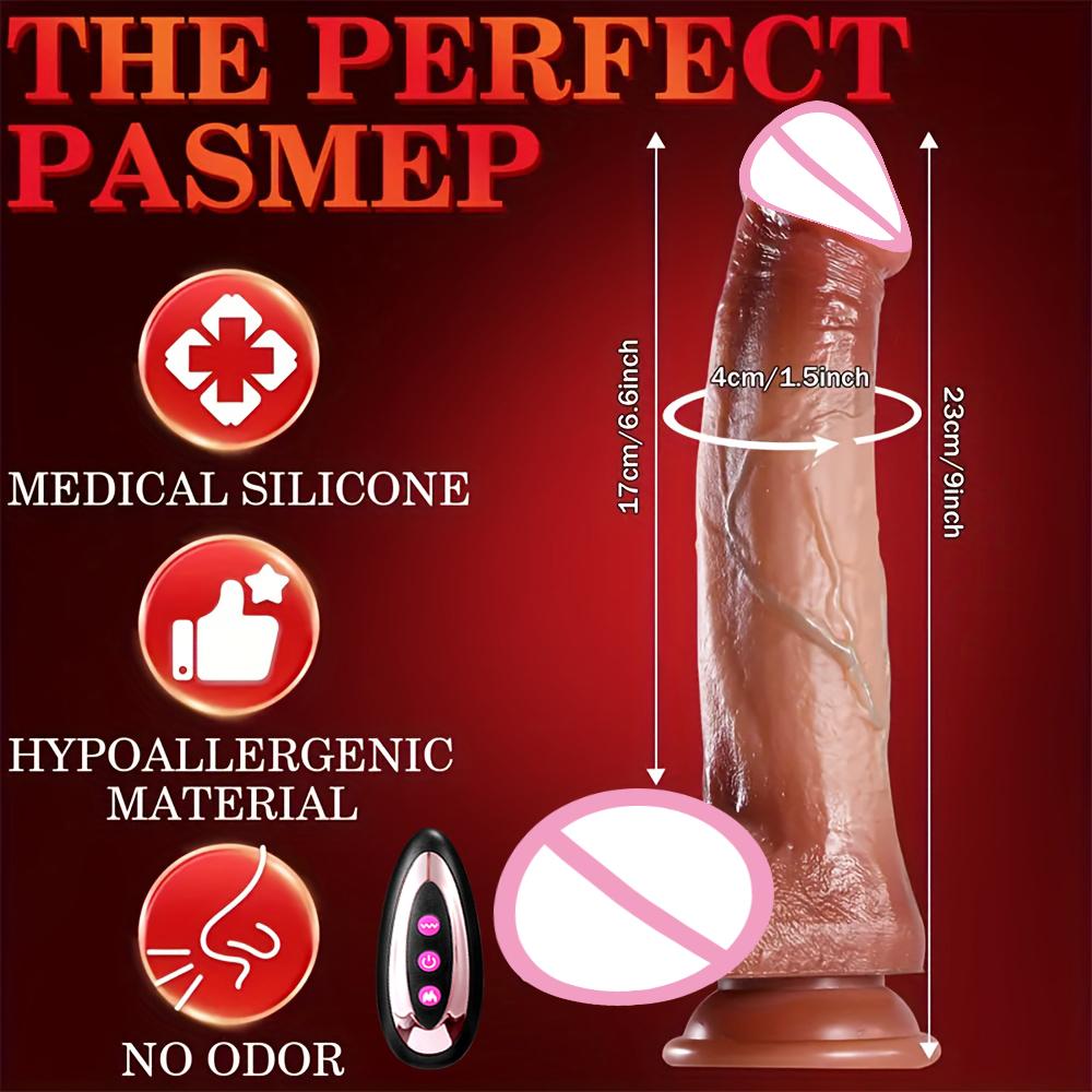 Realistic Dildo Telescopic Vibrator Masturbation Anal Plug for Women Thrusting Dick Penis Adult Heating Remote Control Sex Toys