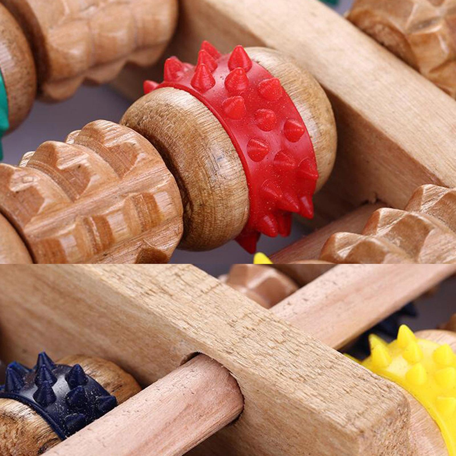 

6 рядов большой деревянный двойной массажер для ног роликовый инструмент для ухода за кровообращением при подошвенном фасциите