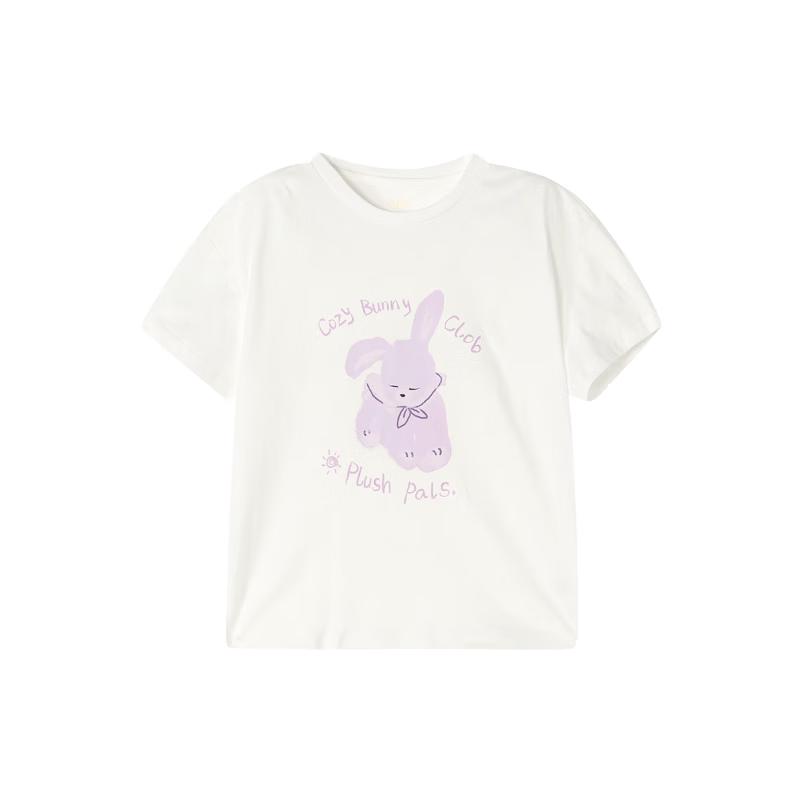 Deesha Girls' Bunny Print Short Sleeve T-Shirt