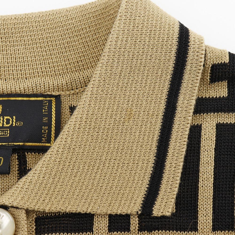 Fendi Zucca Polo tričko pletené Hnedá bavlna Dámske Použité