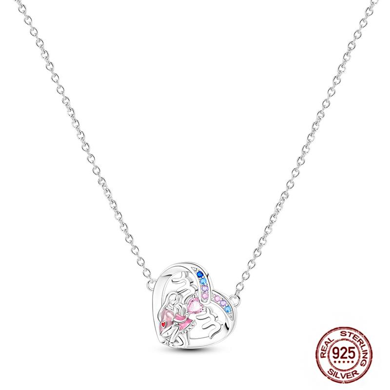 Copper Pendant Necklace Pink Heart Star Moon Firefly Plant Charm Basic Chain Necklaces Original Festival Jewelry For Women G
