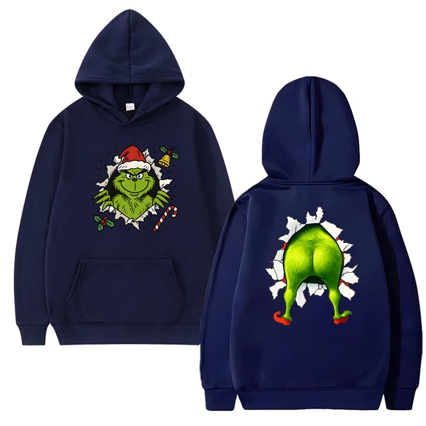 

Смешной Юмор Гринч Рождественская Толстовка Унисекс Праздничная Милая Зеленая с Принтом из Фильма Пуловер 2025 Мужская женская Флисовая с Длинным Рукавом 3XL