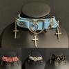 Heart Choker Gothic Cross Choker Necklace Leather Choker Necklace Women Halloween Jewelry