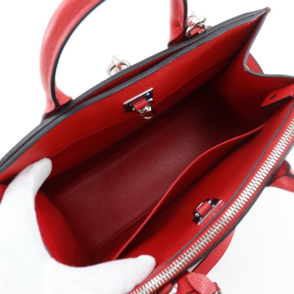 LOUIS VUITTON City Steamer PM Handbag M53030 2WAYShoulder Rouge Red Calfskin Women Used