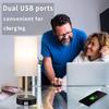 Bedroom Lamp with Smart RGB LED Bulb, Multicolor Changing Table Lamp for Bedroom with 2 USB Port, Dimmable Bedside Lamp Work with Alexa, Smart
