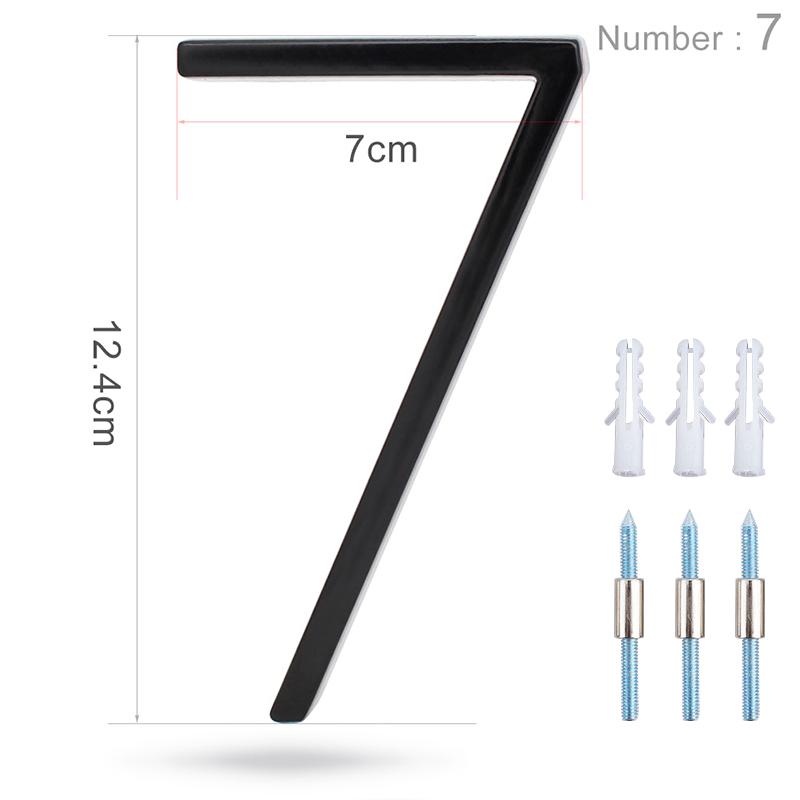 

125 мм плавающий номер дома, современные буквы алфавита двери, дома на открытом воздухе 5 дюймов. Черные 3D цифры адрес дверные номерные таблички для стены