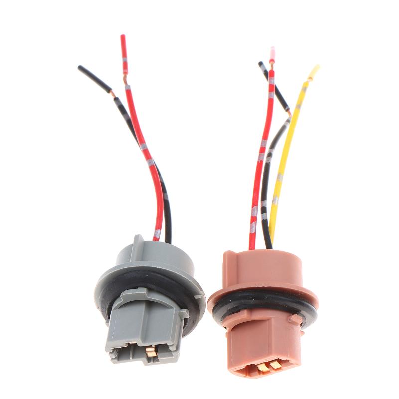 2Pcs T20 7443 W21/5W 7440 W21W Socket Adapter Female Plug For Car Brake Light Reverse Lamp Turn Signal Headlight Light