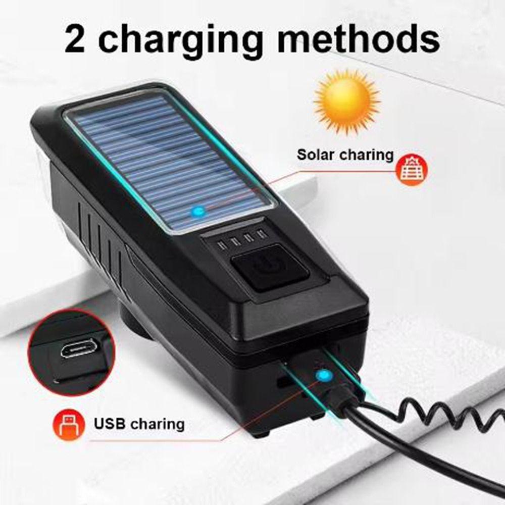 3 Modes Solar Bicycle Light Power Display Bike Front Lamp Mountain Road Bike Front Lamp  Work