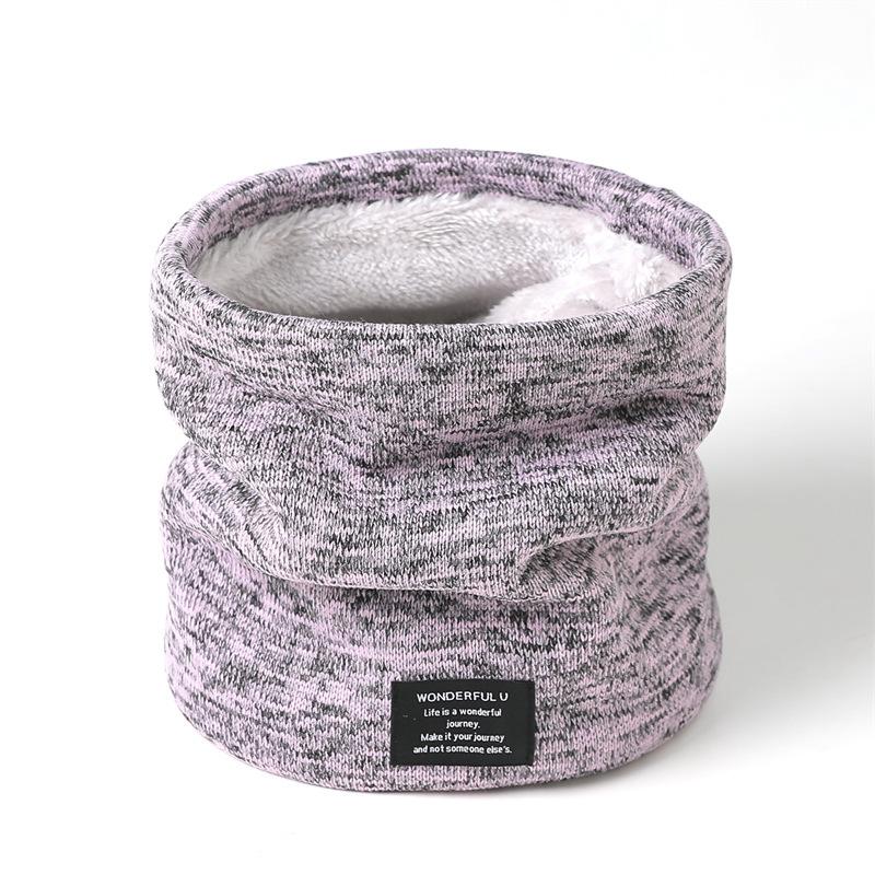 Men's Knitted Velvet Neck Cover Winter Warmth Protection Scarf Women's High Yarn New Versatile Korean Edition