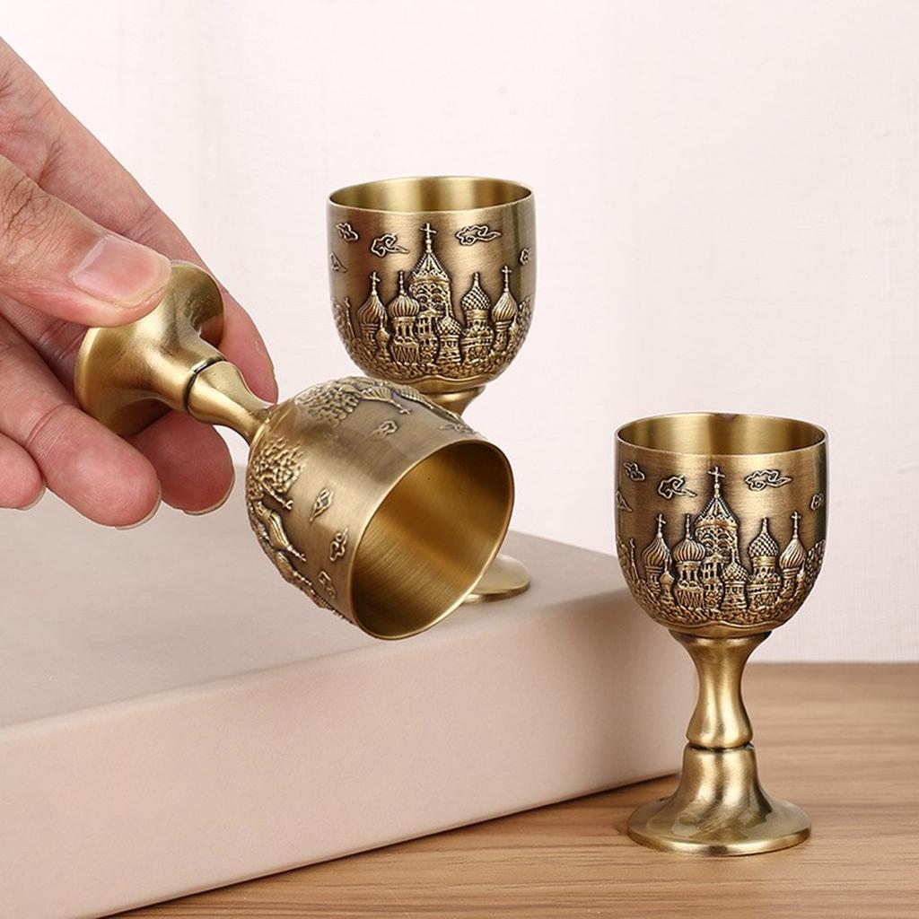 Unique Engrave Castles Shot Cup 25ml Goblet Wine Drinking Cup For SpiritsAnd Cocktails Home Bar Antique Essential