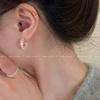 Premium sense light luxury broken silver earrings women's 2026 new c-shaped half-circle stud earrings temperament no ear piercings earrings