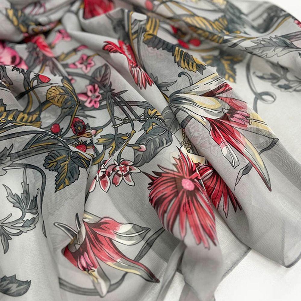 Sun-Resistant Silk Scarf Breathable Long Wraps Durable Bandana for Women