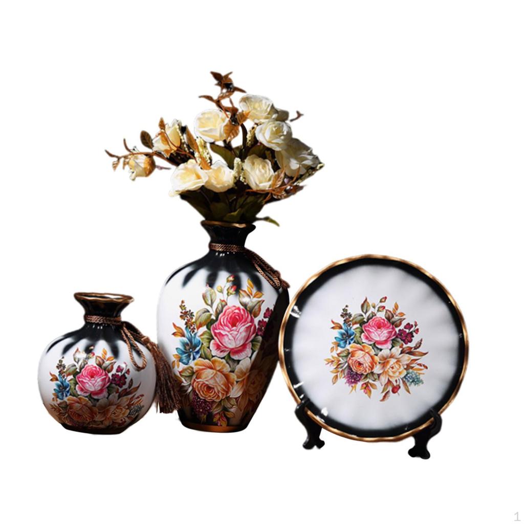 Ceramic Flower Vase Set Floral Arrangement Boho Unique Display Plant Holder for Home Bookshelf