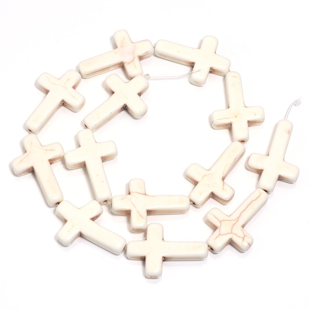 Natural Turquoise Stone Beads Color Cross Charms Multi-size Gemstone Pendant for DIY Bracelet Necklace Jewelry Making Stuff