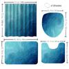 1/4 set seawater Bathroom Curtains, Toilet Seat Decoration, Shower Curtain with Carpet and Toilet Lid, 12 70.8x70.8 inch Hooks