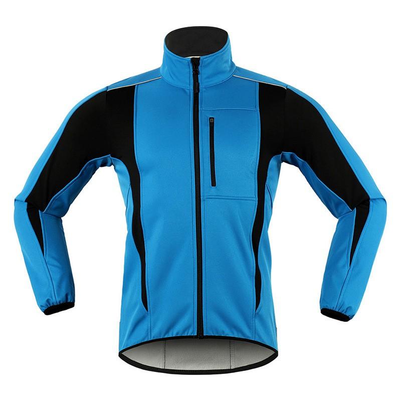 Veste d'hiver pour cyclisme homme Imperméable Coupe-vent Doublée polaire Vêtement d'extérieur pour vélo Sports d'extérieur