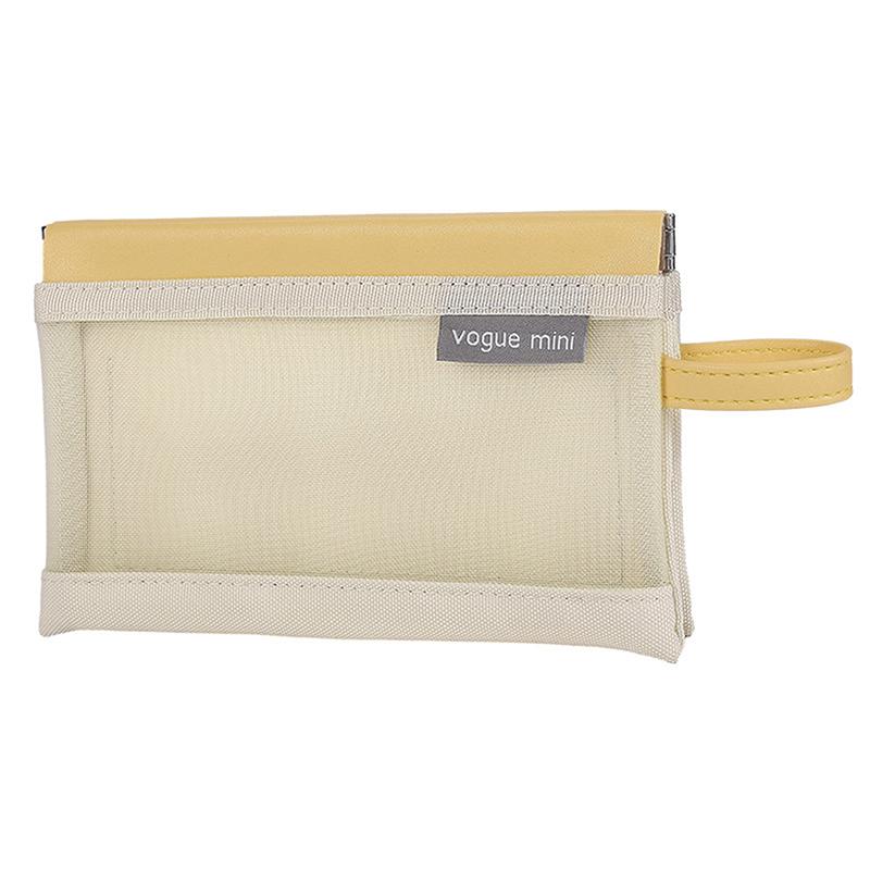 Pu Mesh Self-Closing Bag Internal Three Layer Lipstick Makeup Storage Bag Woman Key Jewelry Digital Organizer Portable Pouch
