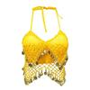 Shiny Latin Dance Top Halter Neck Sequins Crop Top Charming Show Costumes  For Thailand/India/Arab