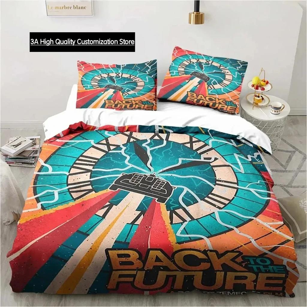 Návrat do budoucnosti Klasický film Retro povlečení Postel Třídílná sada Jednolůžko Dvojlůžko Velikost Queen King Povlak na přikrývku Dárek pro chlapce