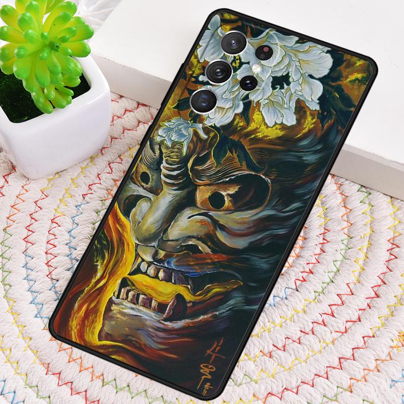 Japanese Oni Hannya Samurai Demon Mask Phone Case For Samsung Galaxy Note 10 Pro S26 S25 S24 S23 S22 S21 Plus Ultra Cover