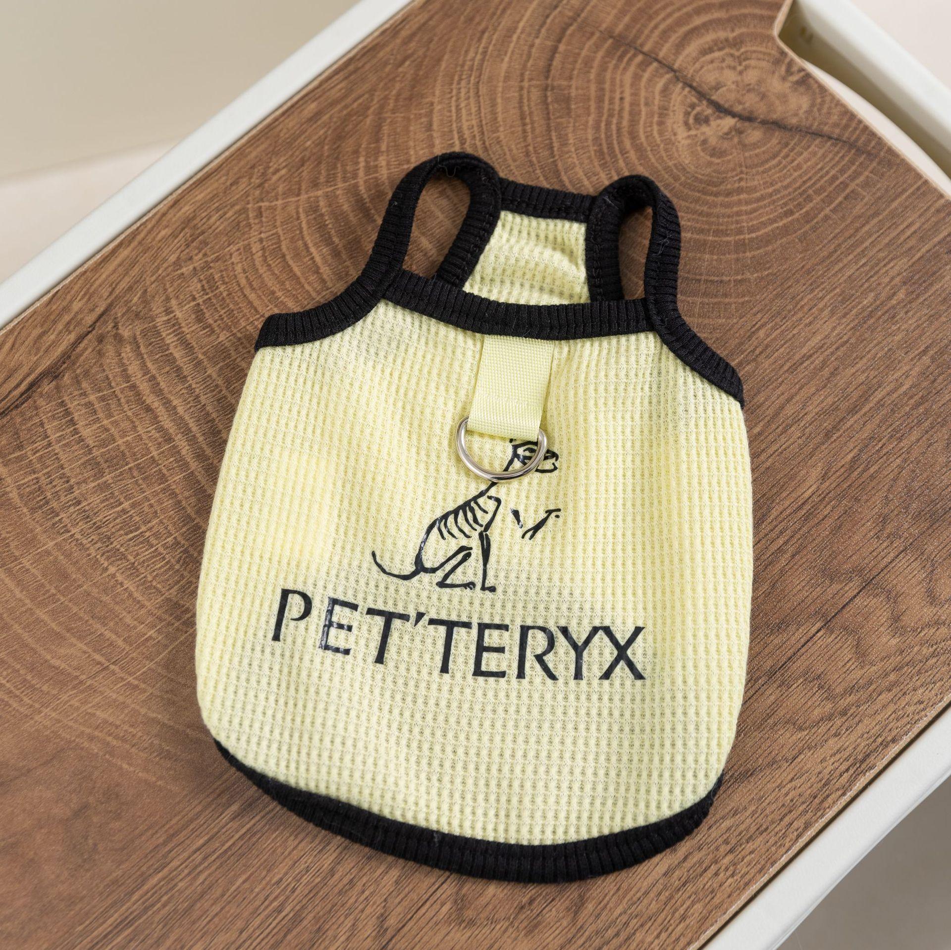 

25 years of new products Spring and summer cartoon suspender dog bipedal cartoon vest teddy small and medium dog pet clothes XXL (recommended weight 15-10 kg) жёлтый