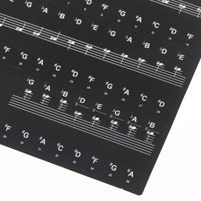 1 Set Beginner Letter Piano Sticker 88/61/54/49 Keys With Removable Colored Note Labels Piano Keyboard Stickers