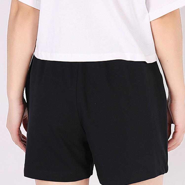 Nike Sportswear Knitted Straight Leg Drawstring Cotton Summer Solid Low Waist Sports Casual Shorts Women shorts Black CJ3755-010