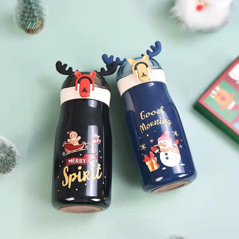 300ML Cartoon Thermos Cup Bottle Stainless Steel Vacuum Flasks Thermo Cup Coffee Tea Travel Thermocup For New Years Gift